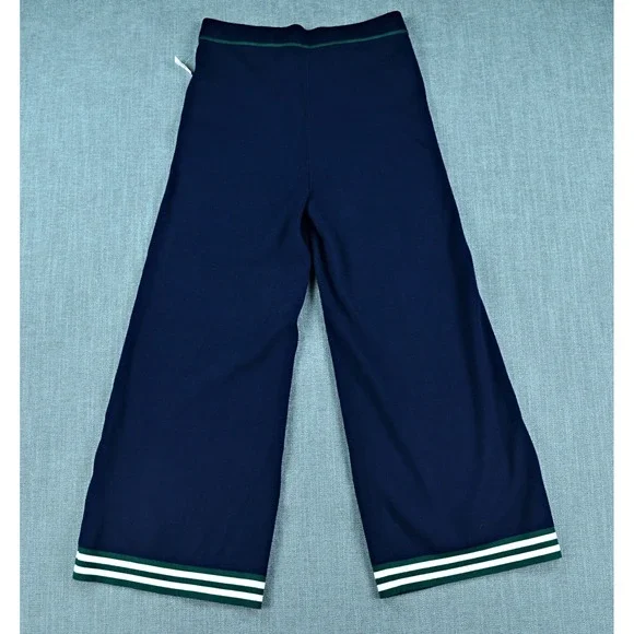 Caroline Constas Pant's Women L Navy Blue Wide-Leg Pull On NEW - Picture 8 of 10